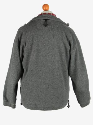 Fleece Jacket Top Full Zip Thermal Vintage Size L Dark Grey -SW2738-160698
