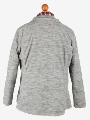 Fleece Jacket Top Full Zip Thermal Vintage Size M Grey -SW2739-160704