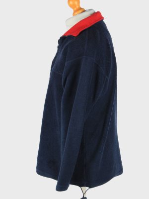 Fleece Tracksuit Top Half Zip Thermal Vintage Size M Navy -SW2745-160739