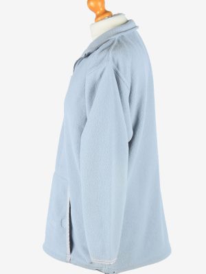 Womens Fleece Tracksuit Top Thermal Vintage Size L Light Blue -SW2756-160805