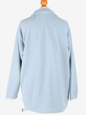 Womens Fleece Tracksuit Top Thermal Vintage Size L Light Blue -SW2756-160806