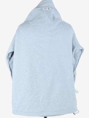 Womens Fleece Tracksuit Top Thermal Vintage Size L Light Blue -SW2756-160807