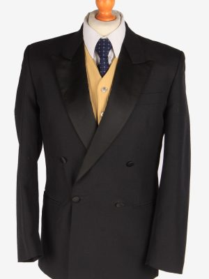 Blazer Jacket Mens Button Up Lined Casual Vintage Size S Black -HT3129-0