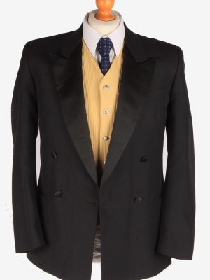 Blazer Jacket Mens Button Up Lined Casual Vintage Size S Black -HT3129-166768