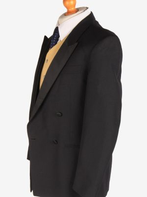 Blazer Jacket Mens Button Up Lined Casual Vintage Size S Black -HT3129-166769