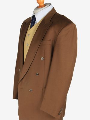 Blazer Jacket Mens Button Up Wool Smart Vintage Size L Brown -HT3132-166787