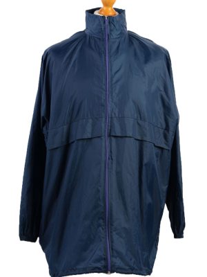 Raincoat Waterproof Outdoor Jacket Vintage Navy Size L