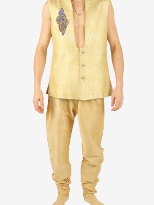 Indian Traditional Bollywood Wear Gilet Pyjama 90s Gold Size M