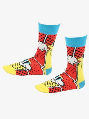 Comic Printed Socks Premium Cotton Super-Stretch Funky W/M Unisex
