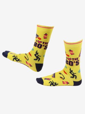 Printed Socks Premium Cotton I Love The 80's Print Funky Design W/M Unisex Socks