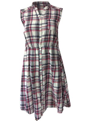 Vintage Dress Sleeveless Midi Round Neck Multi Size M