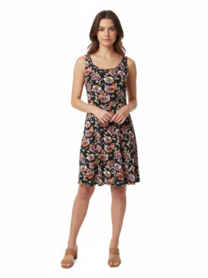 Shift Dress Floral Sleeveless Knee Length Scoop Neck Size M