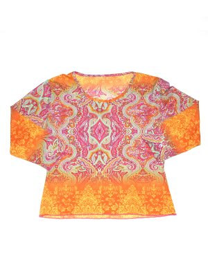 Vintage Y2k 70's Fractal/Floral Pattern Shirt Size Small