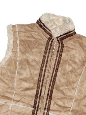 Vintage Afghan Style Woman Waistcoat Y2K 00s Size M