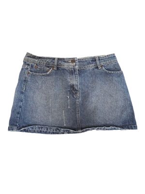 Vintage Y2K Expression Denim Short Skirt Waist-31