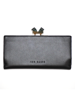 Vintage Ted Baker Leather Crystal Popper Black Wallet