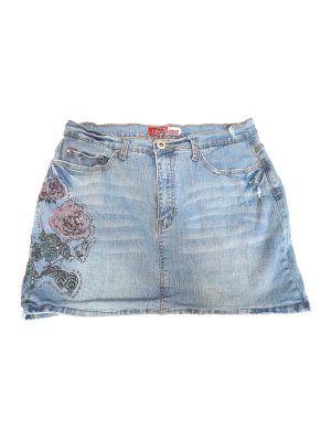 Vintage Y2K Lazer Jeans Denim Short Skirt Waist-31