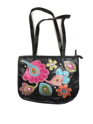 Vintage Floral Embroidery Leather Shoulder Bag