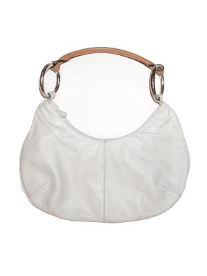 Vintage Sequoia White Leather Handbag Tote Bag