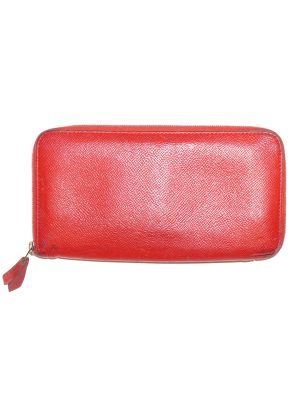 Vintage Hermes Red Leather Wallet Clutch Bag