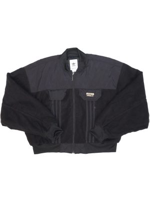 Vintage Adidas Fleece Jacket Black Size L