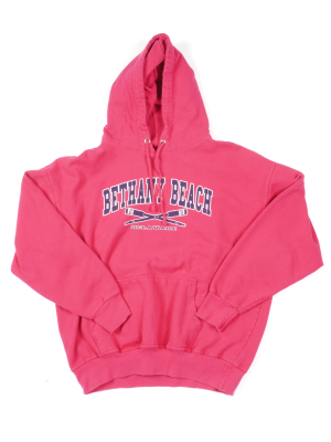 Vintage Sweatshirt Hoodie Bethany Beach Pink Size L