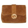 Vintage Gucci Bag Brown Suede 1973 Gold Hardware Handbag