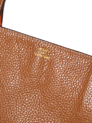 Hermes Double Sens Leather Tote Orange and Brown