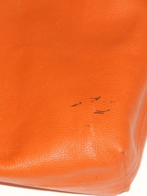 Hermes Double Sens Leather Tote Orange and Brown