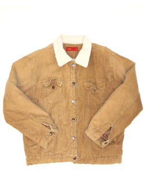 Vintage Sherpa Lined Corduroy Jacket Mens Size L