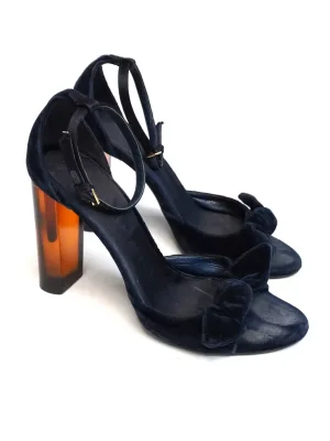 Vintage Navy Blue Shoes Platform Women's Size UK 4