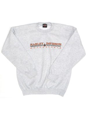 Harley Davidson Motorsports Vintage Sweatshirt White Men Size M