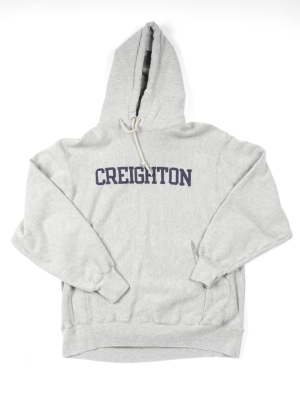 Vintage Sweatshirt Hoodie Creighton Grey Size L
