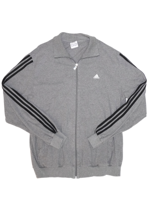 Vintage Sweatshirt Adidas Grey Zip Size XL