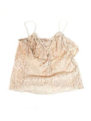 Vintage Y2K Azara Beige Lace Tank Top Size Small/Medium
