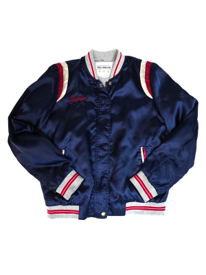 Vintage Y2K Pull & Bear Embroidered Satin Bomber Jacket Size Small