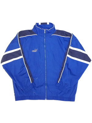 Vintage Sweatshirt Puma Blue Full Zip Size L
