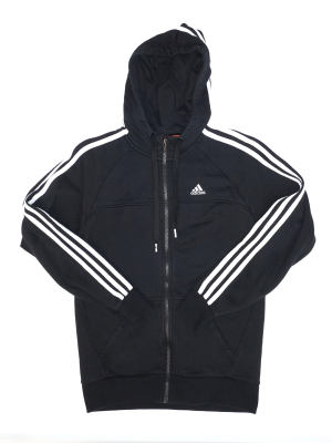 Vintage Sweatshirt Adidas Black Full Zip Hoodie Size XS