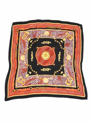 Vintage Baroque Leopard Luxury Style Pattern Silk Scarf 33in x 34in