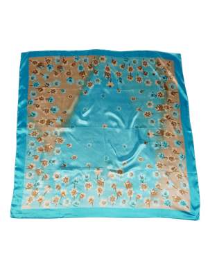 Vintage 70's Floral Style Scarf 36.5in x 37.5in