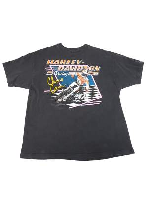 Vintage Harley Davidson 90s Single Stitch Chris Carr Racing T-Shirt Size Xl