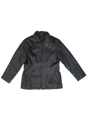 Vintage Y2K Leather Jacket Black Women's Size M UK 14