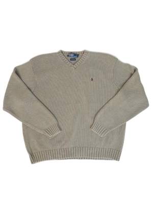 Vintage Knitwear Polo Ralph Lauren Beige Retro Size XXL