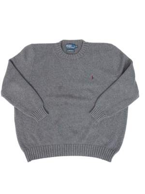 Vintage Knitwear Polo Ralph Lauren Grey Retro Size 3XL