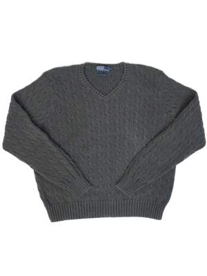 Vintage Knitwear Polo Ralph Lauren Grey Retro Size XL