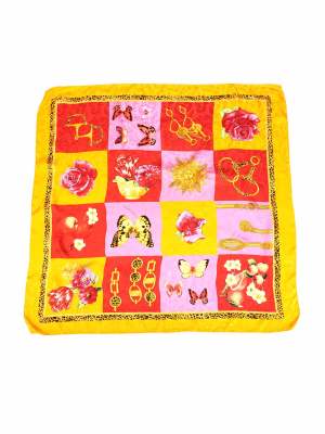 Vintage Royal Leopard Butterfly & Jewellery Pattern Scarf 34in x 34in