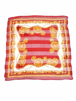 Vintage Baroque Style Pattern Silk Scarf 33.5in x 33.5in