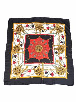 Vintage 1980s Lion Head Baroque Scarf Hermes Print 34in x 35in