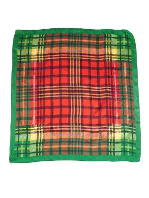 Vintage Plaid Green Red Yellow Pattern 39.5in x 30in