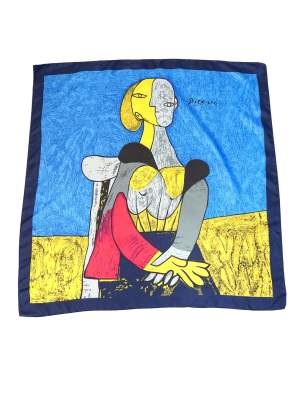 Vintage Pablo Picasso Scarf Abstract Art 33.5 X 34